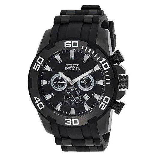 Invicta Men's Pro Diver Stainless Steel Quartz Watch with Silicone Strap, Black, 26 (Model: 22338, 22339)
