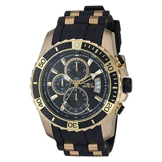 Invicta Men's Pro Diver Stainless Steel Quartz Watch with Silicone Strap, Black, 24 (Model: 22430)