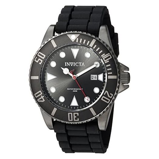 Invicta Men's Pro Diver Stainless Steel Quartz Watch with Silicone Strap, Black, Blue, Gold, 22 (Model: 90305, 90306)