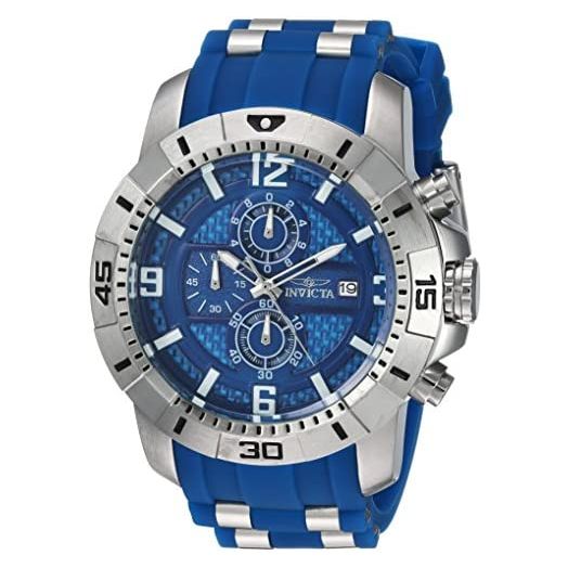 Invicta Men's Pro Diver Stainless Steel Quartz Watch with Stainless-Steel Strap, Blue, 26 (Model: 24963)