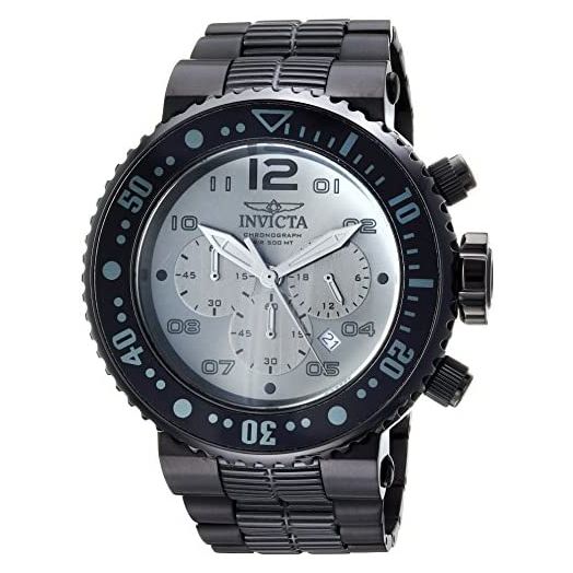 Invicta Men's Pro Diver Quartz Black Watch with Gunmental Dial (Model 25079)