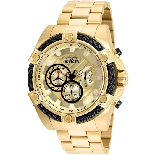 Invicta Men's 25515 Bolt 52mm Stainless Steel dial VD54 Quartz (One Size, Gold)