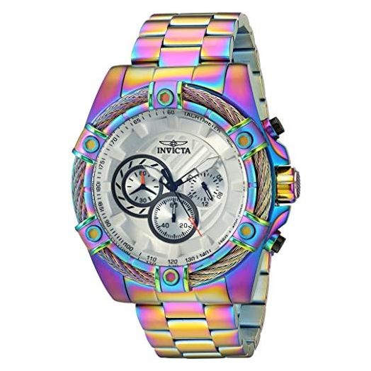Invicta Men's Bolt Stainless Steel Quartz Watch with Stainless-Steel Strap, Multi, 26 (Model: 25520)