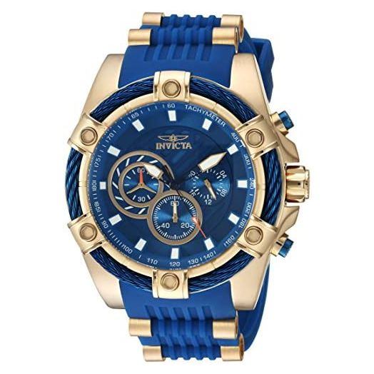 Invicta Men's Bolt Quartz Watch with Polyurethane & Stainless-Steel Strap, Two Tone & Silver, (Model: 25512, 25523, 25527)