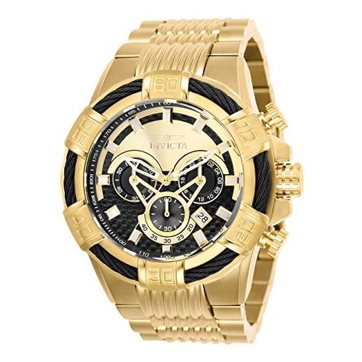 Invicta Men's Bolt Quartz Stainless-Steel Strap, Gold, 30 Casual Watch, Black, Blue (Model: 25542, 25543)