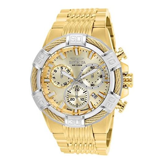 Invicta Men's Bolt Stainless Steel Quartz Watch with Stainless-Steel Strap, Gold, Silver, 16 (Model: 25868, 26990)