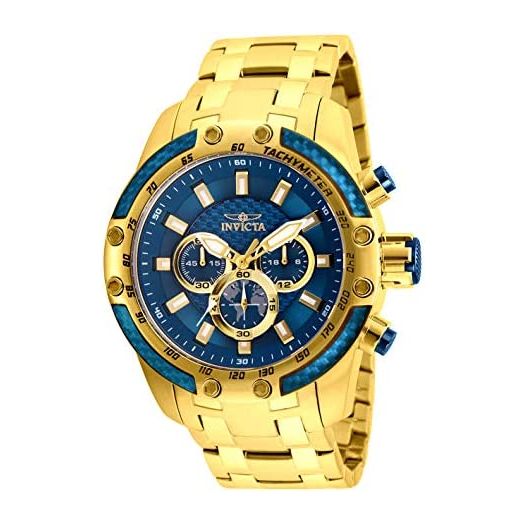 Invicta Men's Speedway Quartz Watch with Stainless Steel Strap, Gold, 26 (Model: 25945)