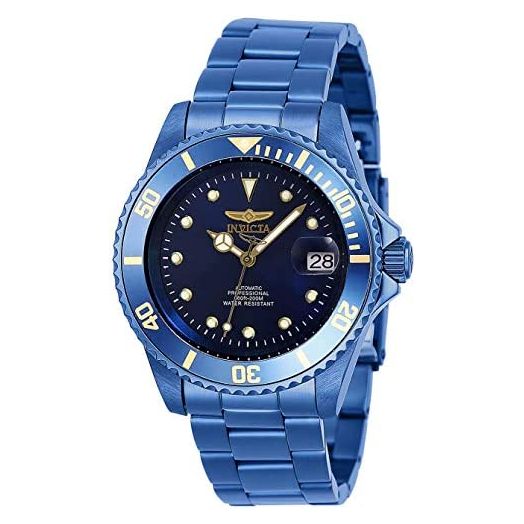 Invicta Men's Pro Diver Automatic-self-Wind Stainless-Steel Strap, Blue, 20 Casual Watch (Model: 27750)