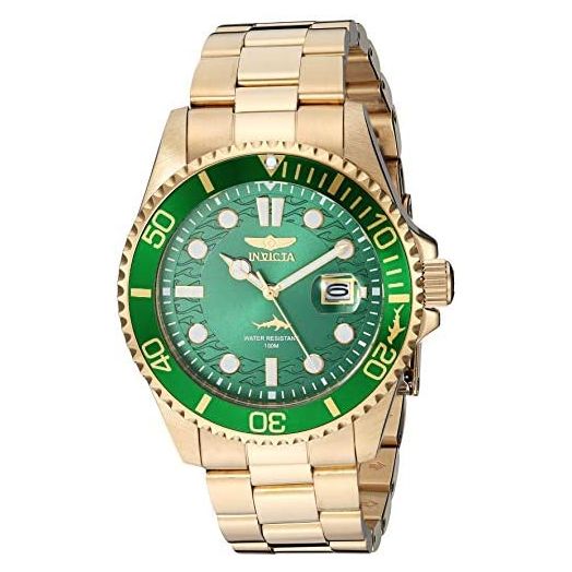 Invicta Men's Pro Diver Quartz Watch with Stainless Steel Strap, Gold, 22 (Model: 30027)