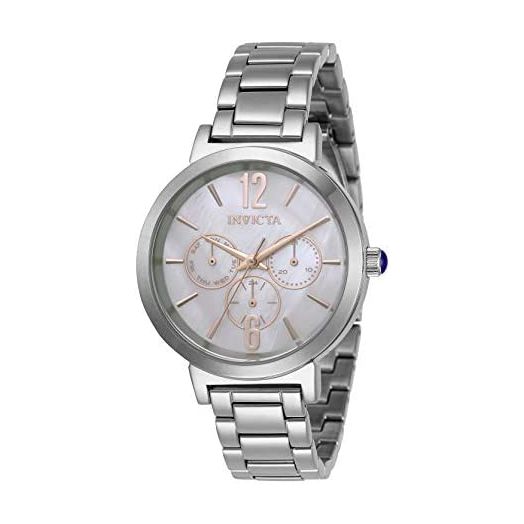 Invicta Women's Angel Quartz Watch with Stainless Steel Strap, Silver, 16 (Model: 31082)