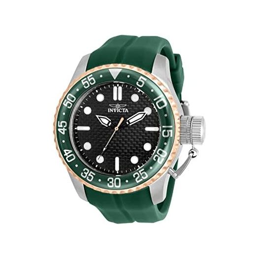 Invicta 32963 Men's 50mm Pro Diver Medusa Quartz Carbon Fiber Dial Green Strap Watch