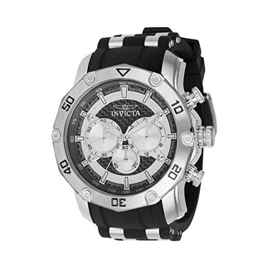 Invicta Men's Pro Diver 50mm Stainless Steel, Silicone Quartz Chronograph Watch, Black (Model: 37718)