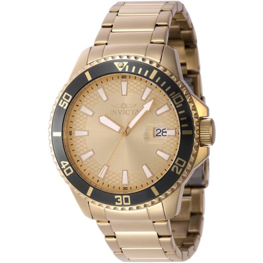 Invicta 46140 Man Watch with Quartz movement, Gold, Bracelet