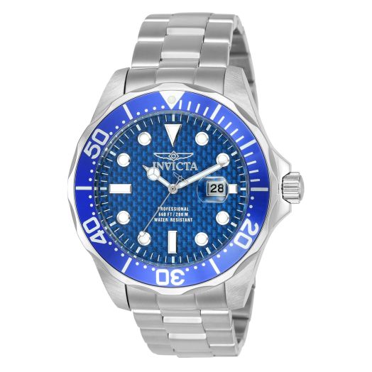 Invicta Men's 12563 Pro Diver Blue Carbon Fiber Dial Stainless Steel Watch