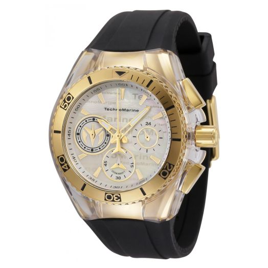 Technomarine Women's Cruise California Stainless Steel Quartz Watch with Silicone Strap, Black, 26.25 (Model: TM-120029)