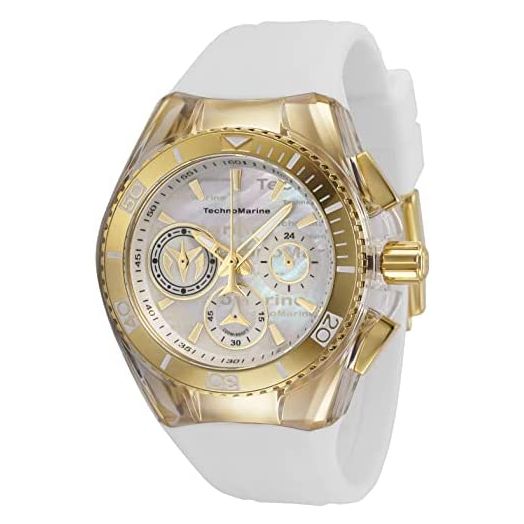 Technomarine Women's Cruise California Stainless Steel Quartz Watch with Silicone Strap, White, 26.25 (Model: TM-120028)