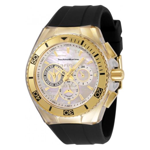 Technomarine Men's Cruise California Stainless Steel Quartz Watch with Silicone Strap, Black, 29.1 (Model: TM-120022)