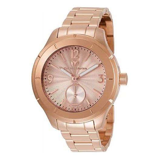 Technomarine Men's MoonSun Stainless Steel Quartz Watch with Stainless-Steel Strap, Rose Gold, 18 (Model: TM-117031)