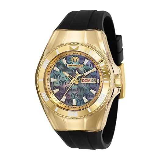 Technomarine Women's Cruise Quartz Stainless Steel, Silicone Watch, Black, 24 (TM-115325)