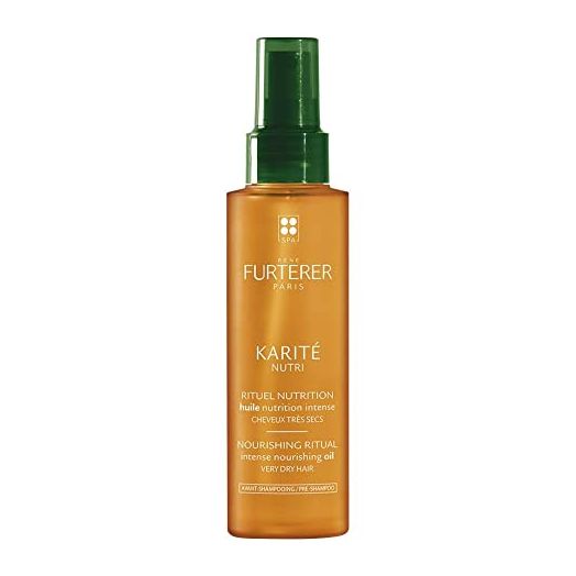 Rene Furterer KARITE NUTRI Intense Nourishing Oil, Pre-Shampoo Treatment, Very Dry Damaged Hair, 3.3 oz.