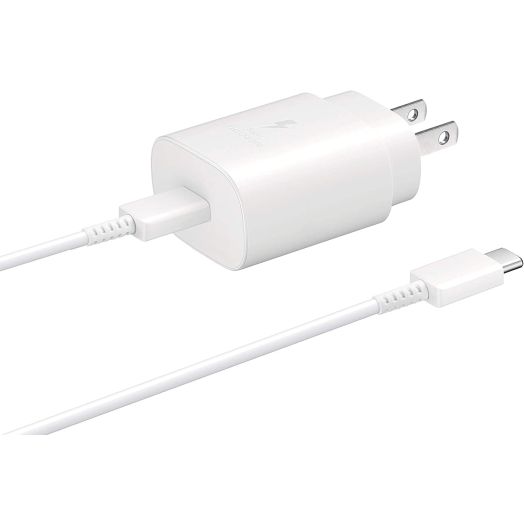 SAMSUNG 25W USB-C Super Fast Charging Wall Charger - White (US Version with Warranty)