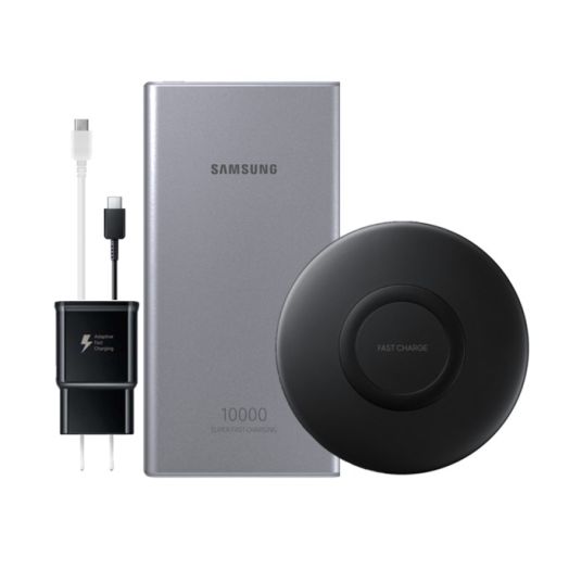 SAMSUNG Wireless Power Bundle - Wireless Charger Pad Slim, 10K mAh Portable Charger, Wall Charger, and USB-C Cables