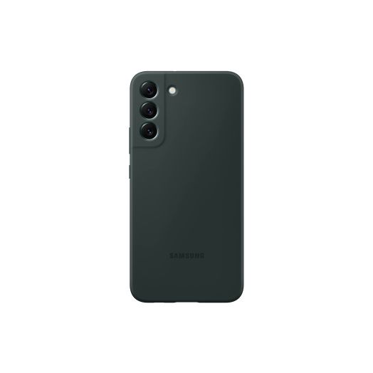 Samsung Galaxy S22+ Silicone Cover, Protective Phone Case, Soft, Sleek Protection, Slim Design, Matte Finish, US Version, Dark Green,EF-PS906TGEGUS