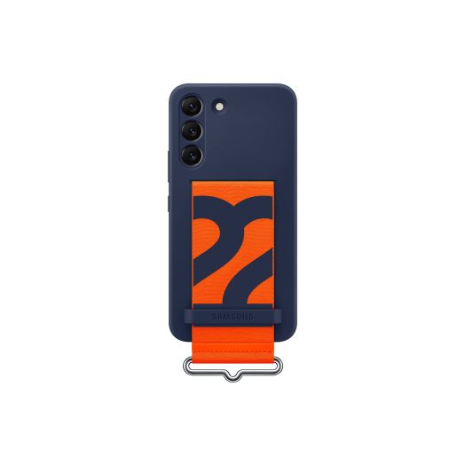 Samsung Galaxy S22 Silicone Cover with Strap, Navy