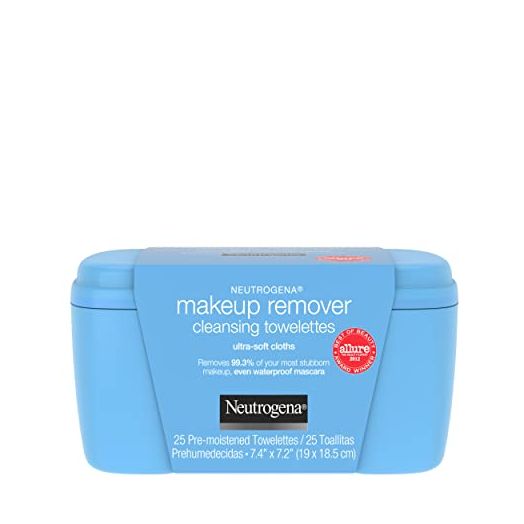 Neutrogena Makeup Remover Facial Cleansing Towelettes, Daily Face Wipes to Remove Dirt, Oil, Makeup & Waterproof Mascara, Gentle, Alcohol-Free, 25 ct