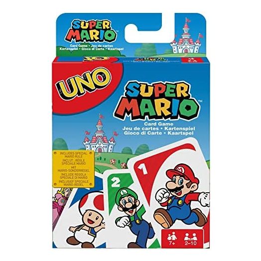 UNO Super Mario Card Game Animated Character Deck with 112 Cards for 7 Year Olds & Up
