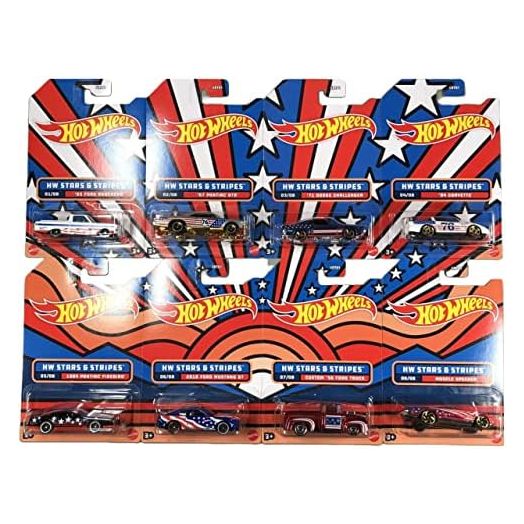 Hot Wheels 2022 HW Stars and Stripes Complete Set of 8 Diecast Vehicles from GRT01-956C Release