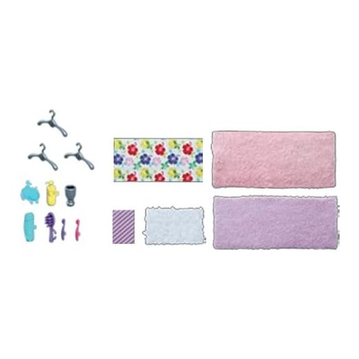 Replacement Parts for Barbie Dreamhouse Dollhouse - GRG93 ~ Barbie Size Accessories ~ Bathroom Supplies, Blankets and Rugs