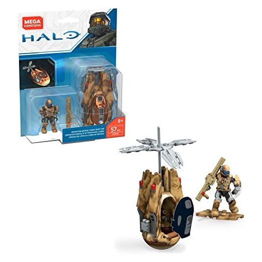 Mega Construx Halo Operation Bronze Cobra Drop Pod Construction Set with Micro Action Figures, Building Toys for Kids 57 Pieces