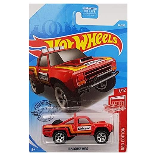 Hot Wheels Red Edition Series 7/12 '87 Dodge D100 64/250, red