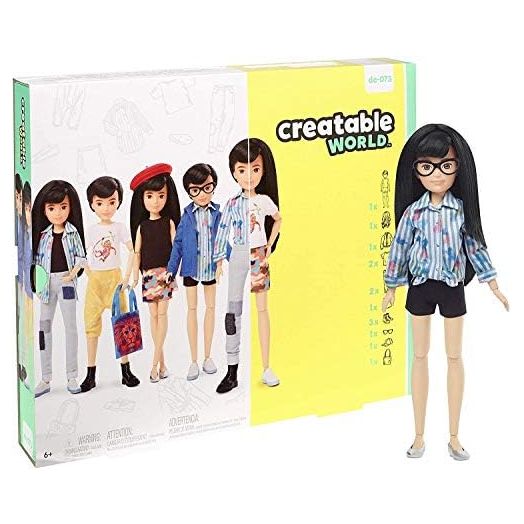 Creatable World Deluxe Character Kit Customizable Doll, Black Straight Hair