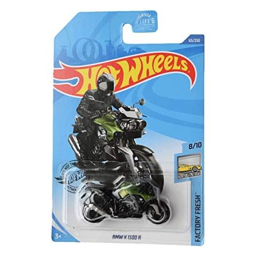 Hot Wheels 2020 Factory Fresh BMW K 1300 R Motorcycle 65/250, Black and Green