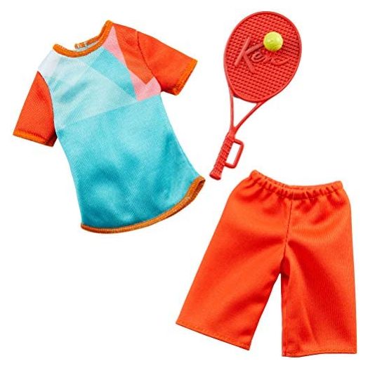 Barbie Clothes -- Career Outfits for Ken Doll, Tennis Player Uniform with Ball and Racket, Multi