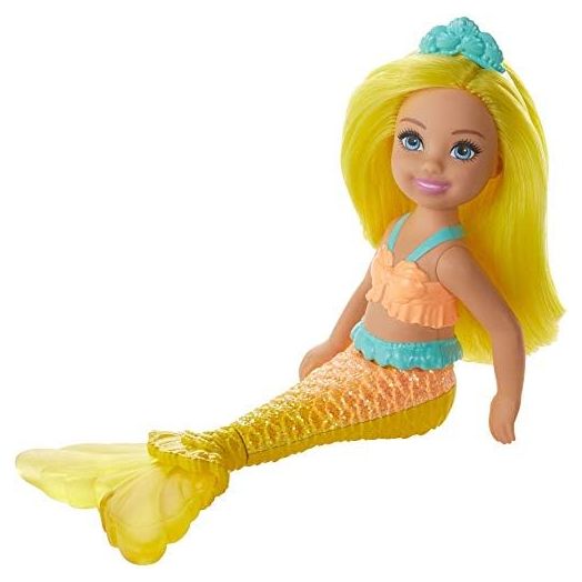 Barbie Dreamtopia Chelsea Mermaid Doll, 6.5-inch with Yellow Hair and Tail