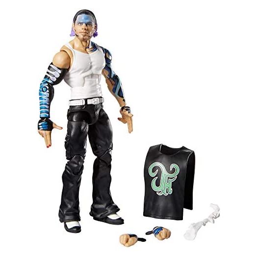 WWE Jeff Hardy Elite Series #75 Deluxe Action Figure with Realistic Facial Detailing, Iconic Ring Gear & Accessories