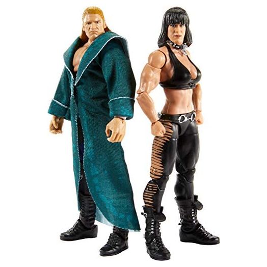 WWE Elite Collection 2-Pack: Triple H & Chyna 6-in Action Figures with 2 Sets of Swappable Hands & Superstar Accessories; Ages 8 Years Old & Up ?