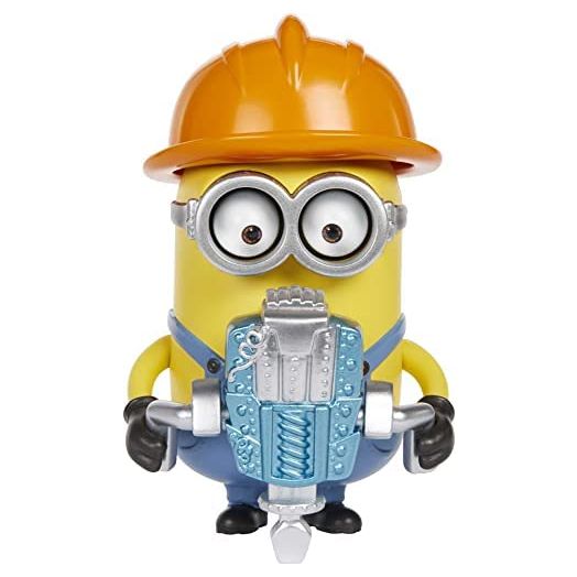 Minions: Loud 'n Rowdy Dave Talking Action Figure with Jackhammer Toy, Kids Gift Ages 4 Years & Older