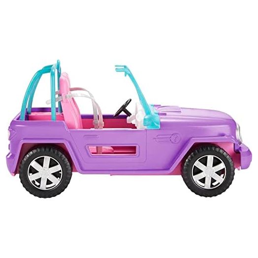 Barbie Toy Car, Doll-Sized SUV, Purple Off-Road Vehicle with 2 Pink Seats & Treaded, Rolling Wheels