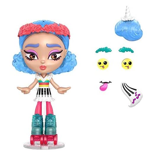 Lotta Looks Skate Pop Doll with 10+ Plug/Play Pieces, 100+ Looks, Multi (GMW43)