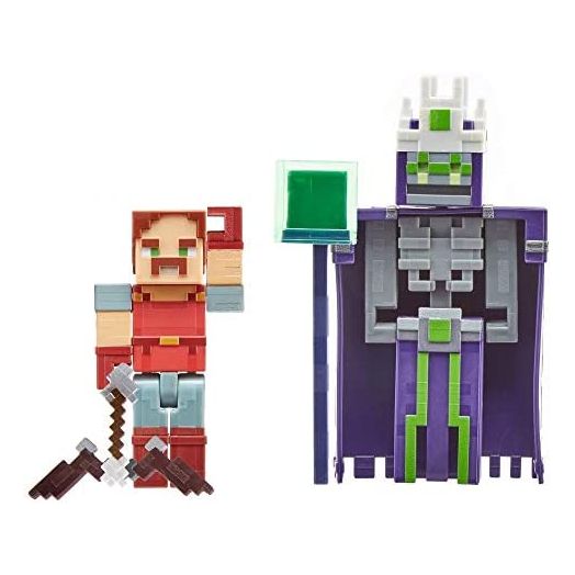 Minecraft Dungeons Hal & Nameless One 3.25" Figures 2-Pk Battle Figures, Great for Playing, Trading, and Collecting, Action and Battle Toy for Boys and Girls Age 6 and Older