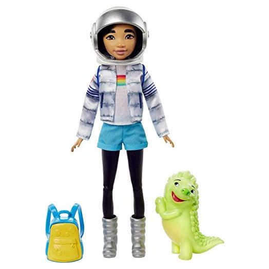 Netflix’s Over The Moon, Fei Fei Doll (9-inch) in Space Explorer Outfit, Includes Glow-in-Dark Gobi Figure (3-inch), Removable Outfit with Cool Pieces Like Moon Boots, Jacket and Astronaut Helmet