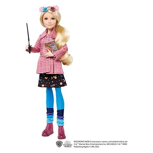 Harry Potter Luna Lovegood Collectible Doll (~10-inch) Wearing Tweed Jacket, Skirt and Tights, with Quibbler and Spectrespecs, Gift for 6 Year Olds and Up