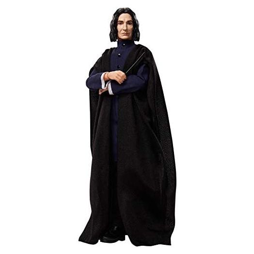 Harry Potter Collectible Severus Snape Doll (~12-inch) Wearing Black Coat Jacket and Wizard Robes, with Wand, Gift for 6 Year Olds and Up