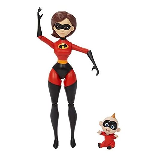 Disney Pixar "The Incredibles" Elastigirl Action Figure with Jack-Jack, Movie Character Toys 6.6-in & 2.2-in Tall, Highly Posable with Authentic Super Suits, Kids Gift for Ages 3 Years Old & Up
