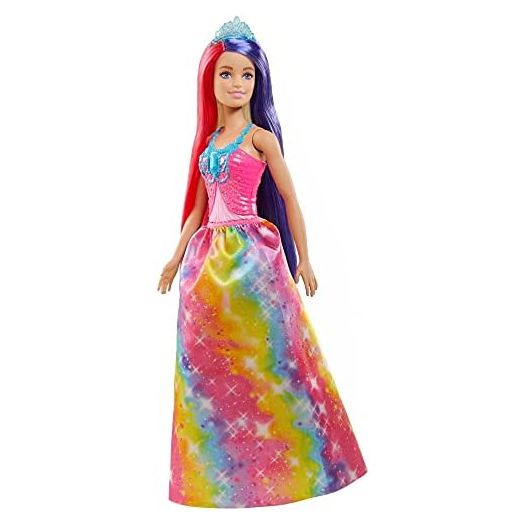 Barbie Dreamtopia Princess Doll (11.5-inch) with Extra-Long Two-Tone Fantasy Hair, Hairbrush, Tiaras and Styling Accessories, Gift for 3 to 7 Year Olds