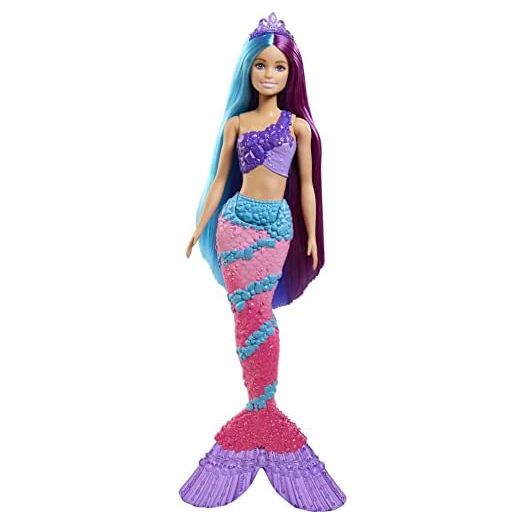 Barbie Dreamtopia Mermaid Doll (13-inch) with Extra-Long Two-Tone Fantasy Hair, Hairbrush, Tiaras and Styling Accessories, Gift for 3 to 7 Year Olds